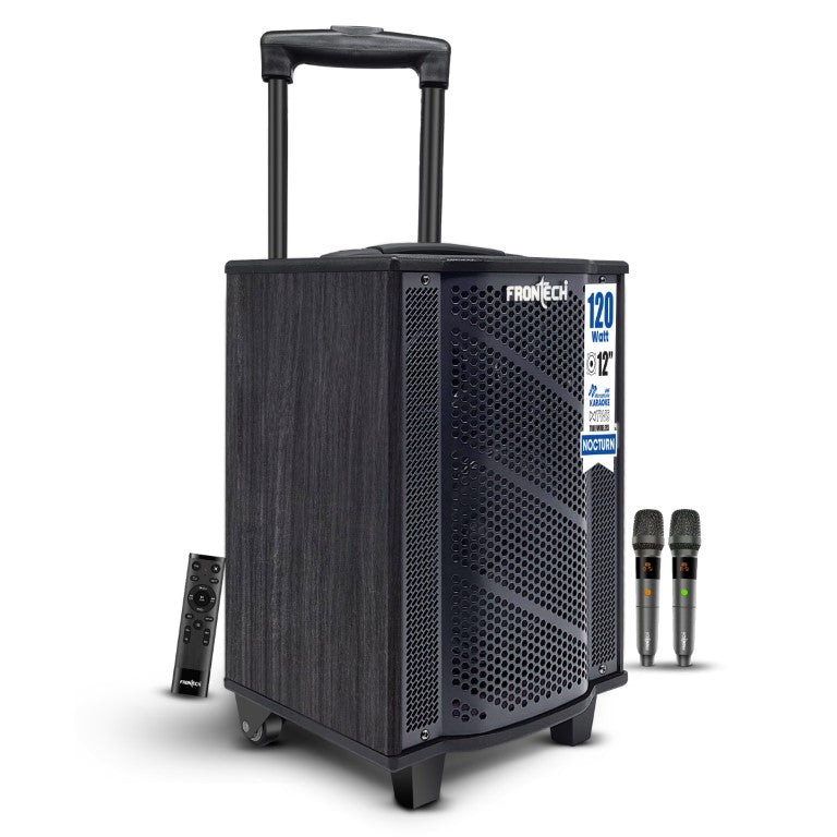 Frontech Nocturn Trolley Speaker | 120W Power | Dual Wireless Mics | Multi-Input (SW-0210) Frontech Nocturn Trolley Speaker | 120W Power | Dual Wireless Mics | Multi-Input (SW-0210)